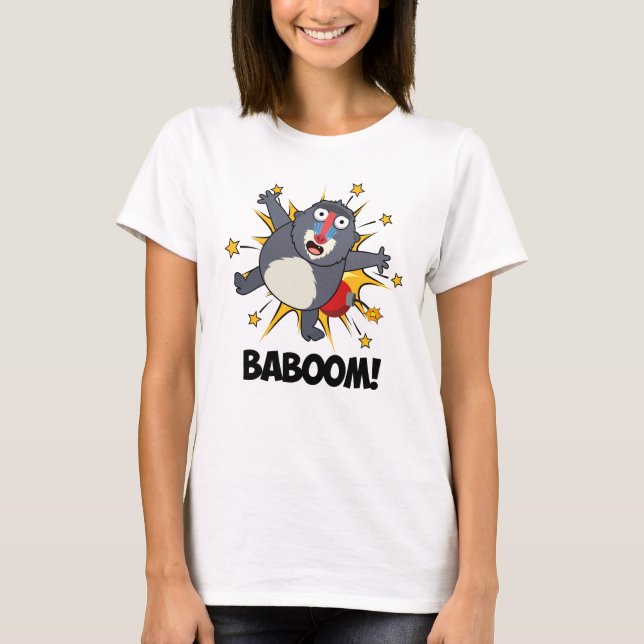 Baboom Funny Exploding Baboon Pun  T-Shirt (Front)