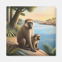 Baboon and The Monkey's Baby: Ape Jungle Wildlife