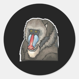 baboon classic round sticker