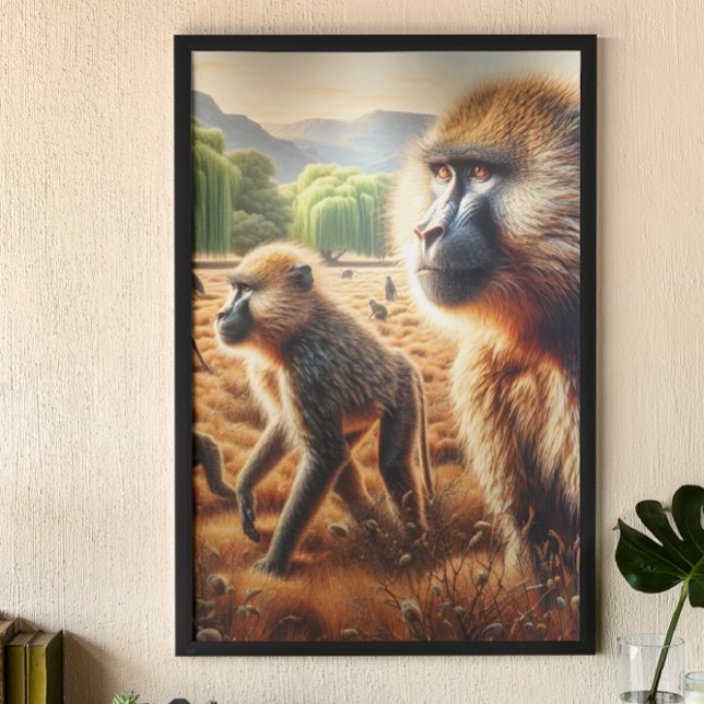 Baboon Family Reunion: A Field of Harmony Poster (Creator Uploaded)