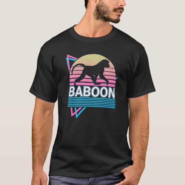 Baboon Retro   T-Shirt (Front)