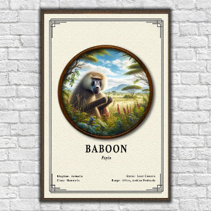 Baboon Zoology Series Poster