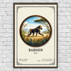 Baboon Zoology Series Poster