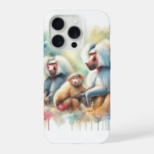 Baboons in Harmony 290524AREF111 - Watercolor iPhone 15 Pro Case