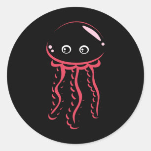 Babt Jellyfish Smiling Costume Cute Animal Hallowe Classic Round Sticker