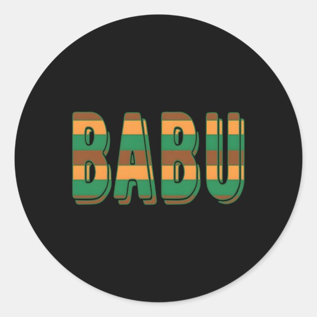 Babu Swahili Grandfather Father'S Day Granddad Classic Round Sticker (Front)