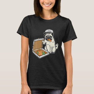 Babu The Pug Dog Eating Pizza Justin Ashar Snapbac T-Shirt