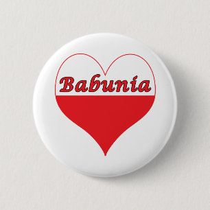 Babunia Polish Heart 6 Cm Round Badge