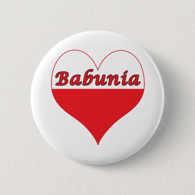 Babunia Polish Heart 6 Cm Round Badge (Front)