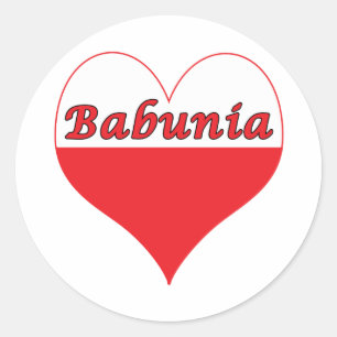 Babunia Polish Heart Classic Round Sticker