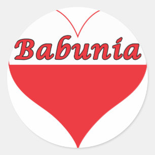 Babunia Polish Heart Classic Round Sticker