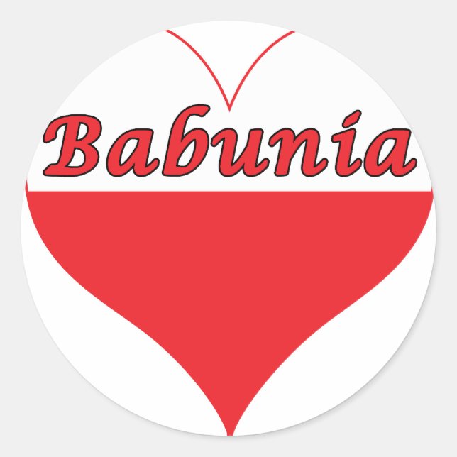Babunia Polish Heart Classic Round Sticker (Front)