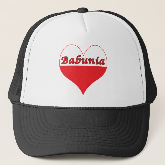 Babunia Polish Heart Trucker Hat (Front)