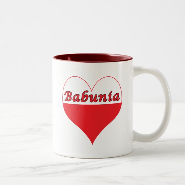 Babunia Polish Heart Two-Tone Coffee Mug (Right)