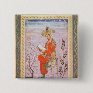 Babur Reading, Mughal 15 Cm Square Badge