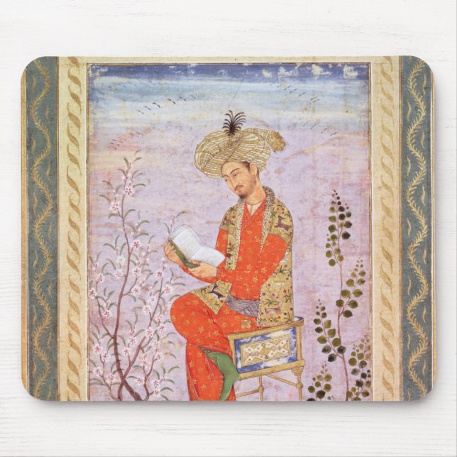 Babur  Reading, Mughal Mouse Pad (Front)