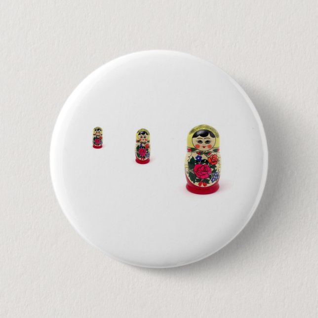 babushka 6 cm round badge (Front)