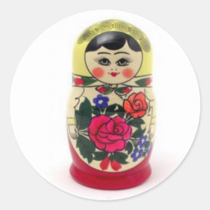 babushka classic round sticker