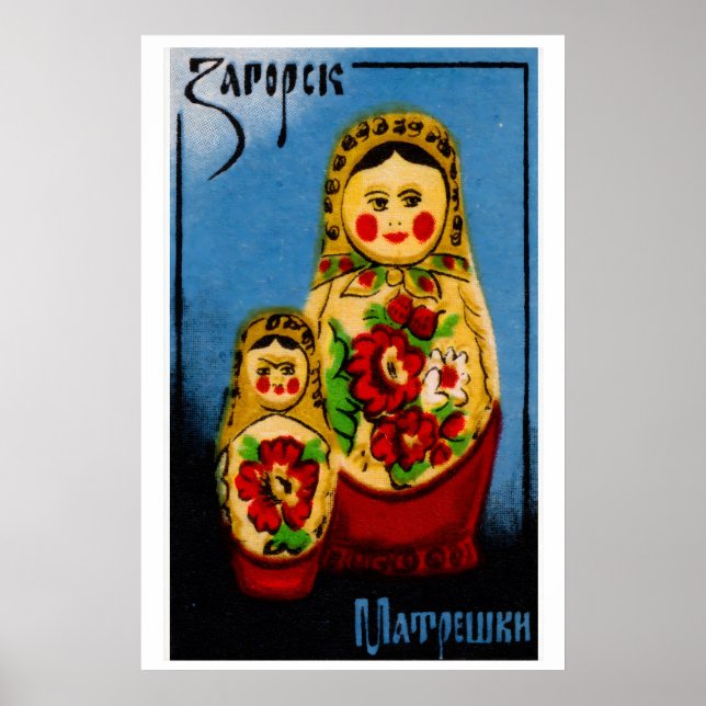 Babushka Doll - Matchbox Print - Czech Wall Art (Front)