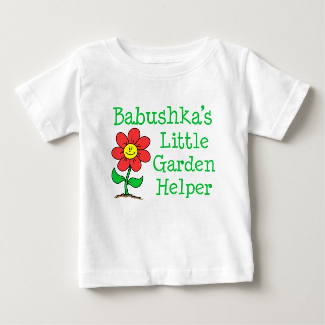 Babushka Little Garden Helper Baby T-Shirt (Front)