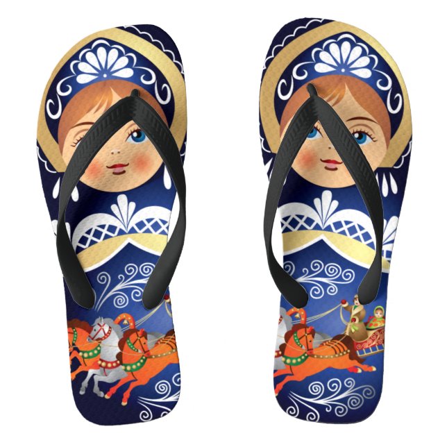 Babushka Matryoshka  Russian Doll Thongs (Footbed)