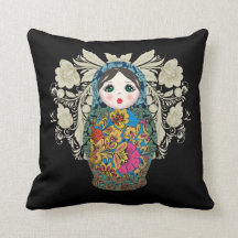 Babushka Russian Nesting Dolls, Throw Pillow