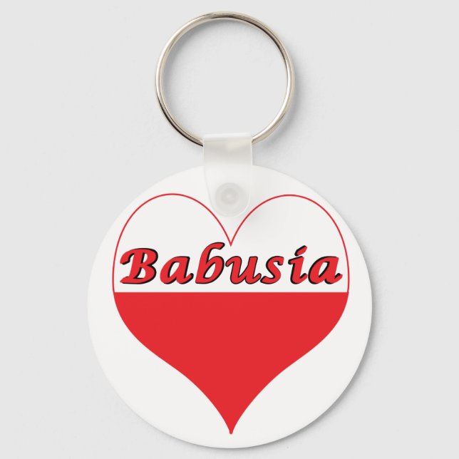 Babusia Polish Heart Key Ring (Front)