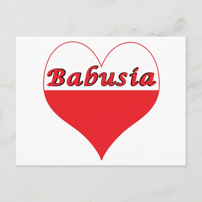 Babusia Polish Heart Postcard (Front)