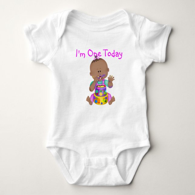 Baby 1st  Birthday African American GIRL  Tshirt (Front)