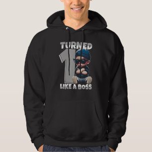 Baby 1st Birthday Boy Girl 1 Year Like a Boss Kids Hoodie