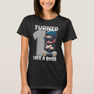 Baby 1st Birthday Boy Girl 1 Year Like a Boss Kids T-Shirt