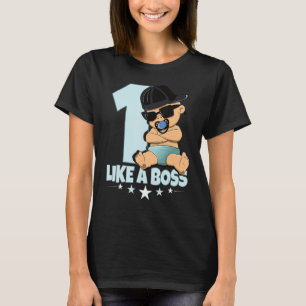 Baby 1st Birthday Boy Girl 1 Year Like a Boss Kids T-Shirt