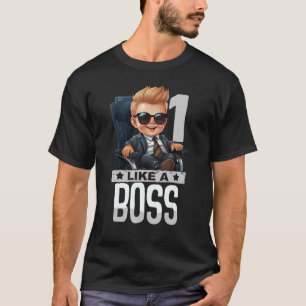 Baby 1st Birthday Boy Girl 1 Year Like a Boss Kids T-Shirt