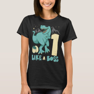 Baby 1st Birthday Boy Girl 1 Year Like a Boss Rex T-Shirt