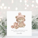 Baby 1st Christmas Cute Teddy Bear  Holiday Card<br><div class="desc">Baby 1st Christmas Cute Teddy Bear Holiday Card</div>