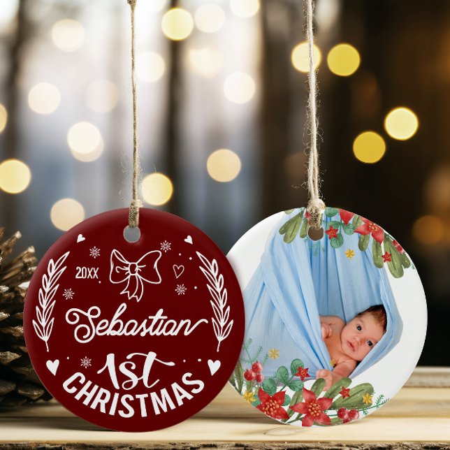 Baby 1st Christmas Home Decor Ceramic Ornament (Creator Uploaded)