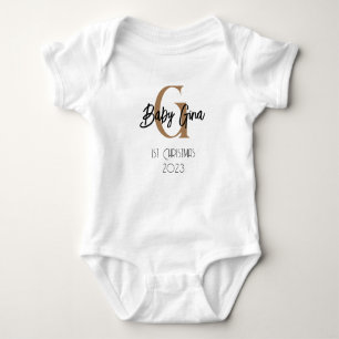 baby 1st Christmas monogram unisex name bodysuit