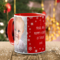 Baby 1st Christmas New Mom and Dad 2 Photo Red