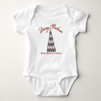 Baby 1st Christmas - Penguin Tree - Personalised Baby Bodysuit