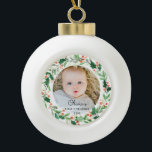 Baby 1st Christmas Photo Ceramic Ball Ornament<br><div class="desc">Baby 1st Christmas Photo Ceramic Ball Ornament</div>