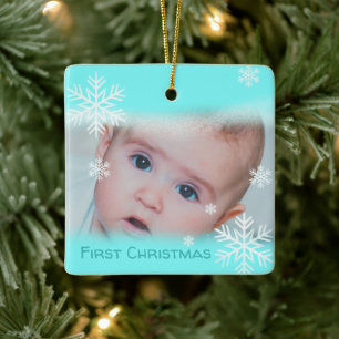 Baby 1st Christmas Photo Ceramic Ornament