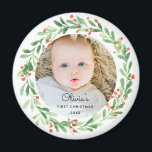 Baby 1st Christmas Photo Magnet<br><div class="desc">Baby First Christmas Photo Magnet</div>