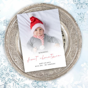 Baby 1st Christmas Photo Overlay Holiday Card