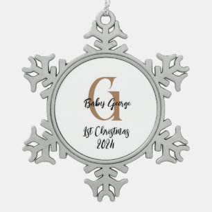 baby 1st Christmas Snowflake Framed Ornament