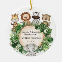Baby 1st First Christmas Safari Jungle Animals