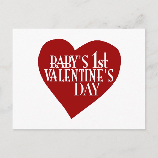 Baby 1st Valentine's Day Holiday Postcard (Front)