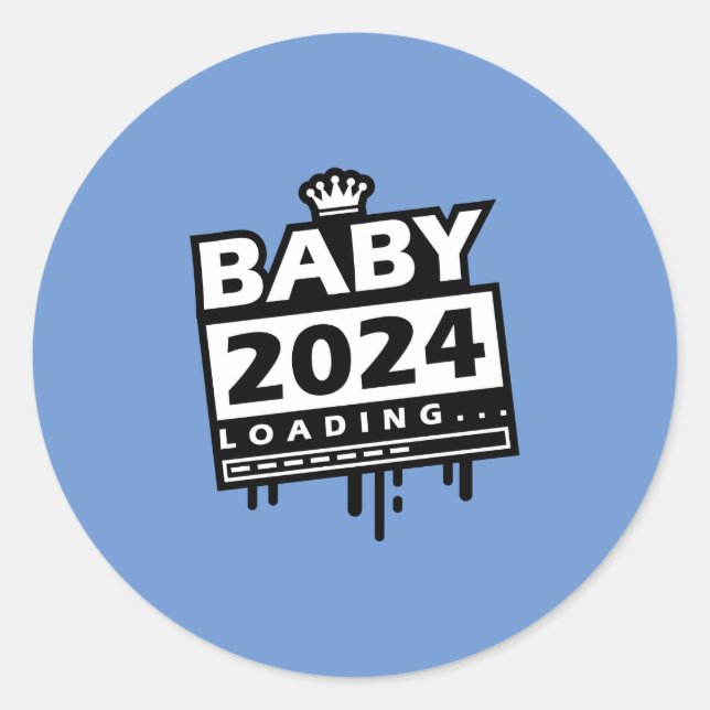 Baby 2024 Loading Classic Round Sticker (Front)