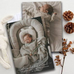  Baby 2 Photo Birth  Announcement