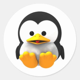 Baby 3-D Tux Linux Penguin Sticker