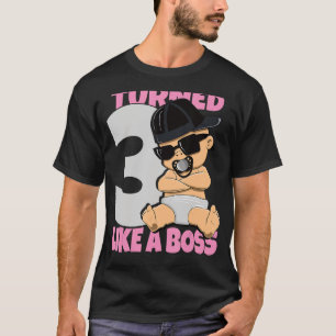 Baby 3rd Birthday Boy Girl 3 Years Like a Boss Kid T-Shirt